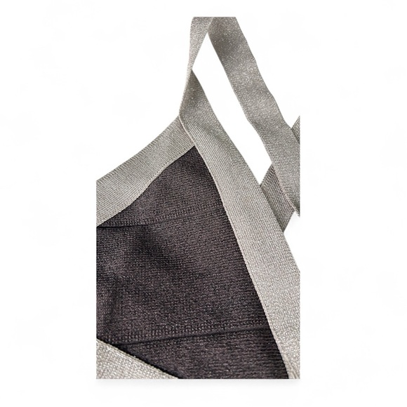 Bebe Black & Silver Metallic Bandage Dress | Size XS - Picture 3 of 5